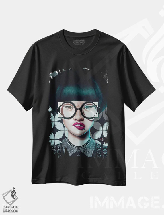 تیشرت مشکی طرح دار دیداری، هنر دیجیتال اثر جولیو روسی | immage.ir