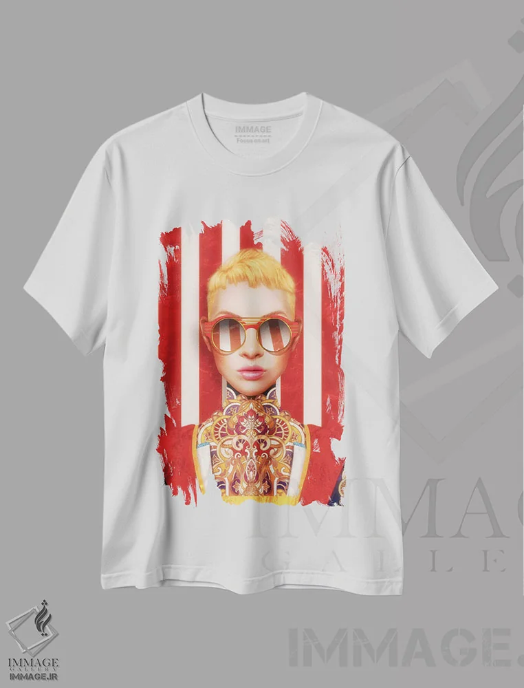 تیشرت سفید طرح دار جیپسی، هنر دیجیتال اثر جولیو روسی | immage.ir