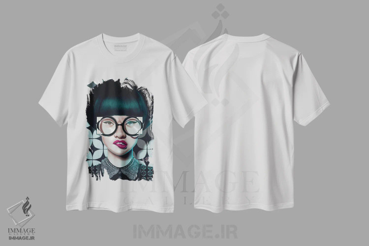 تیشرت سفید طرح دار دیداری، هنر دیجیتال اثر جولیو روسی | فروشگاه ایماژ