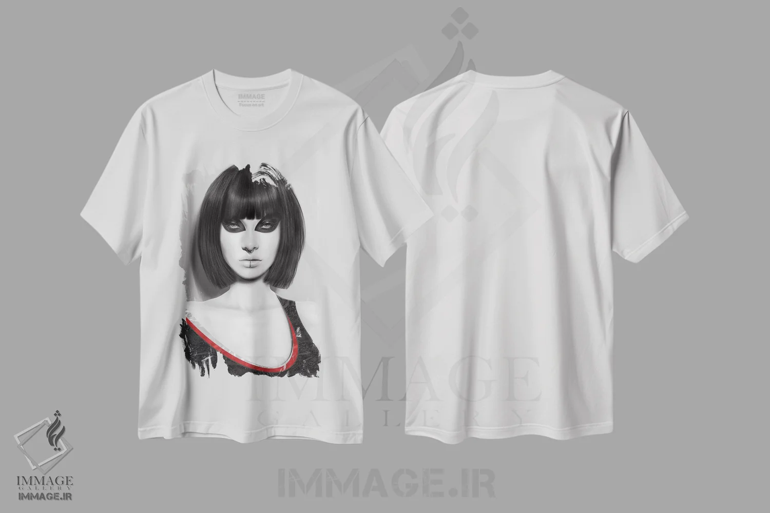 تیشرت سفید طرح دار مه، دکوراسیون جایگزین اثر جولیو روسی | فروشگاه ایماژ