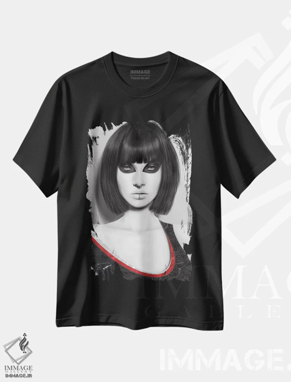 تیشرت مشکی طرح دار مه، دکوراسیون جایگزین اثر جولیو روسی | immage.ir