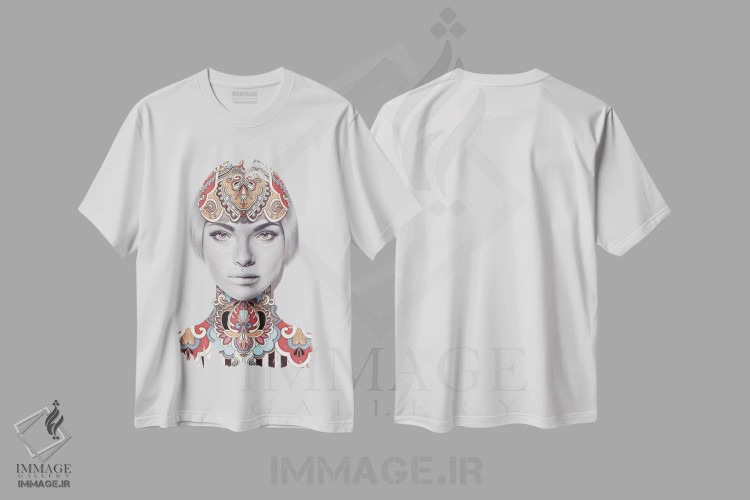 تیشرت سفید طرح دار بلو سام، هنر دیجیتال اثر جولیو روسی | فروشگاه ایماژ