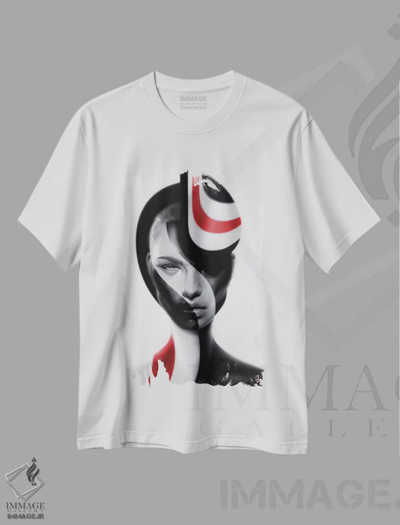 تیشرت سفید طرح دار کروی، هنر دیجیتال اثر جولیو روسی | فروشگاه ایماژ