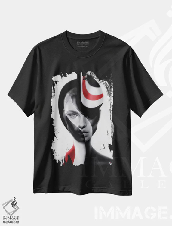 تیشرت مشکی طرح دار کروی، هنر دیجیتال اثر جولیو روسی | immage.ir