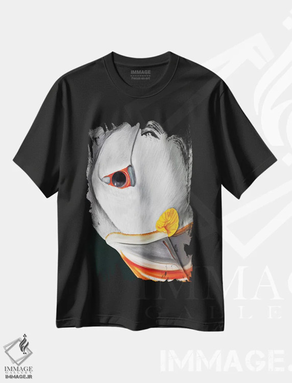 تیشرت مشکی طرح دار پافین اطلس، تزئینی اثر جولیو روسی | immage.ir