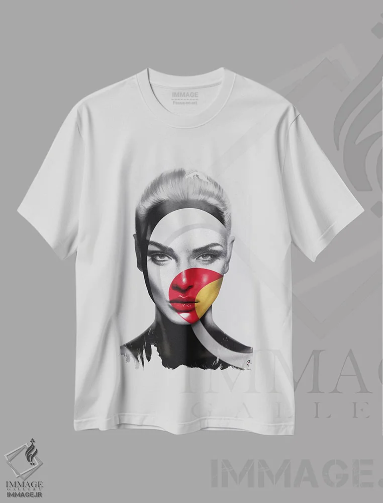 تیشرت سفید طرح دار زیر فشار، هنر دیجیتال اثر جولیو روسی | immage.ir