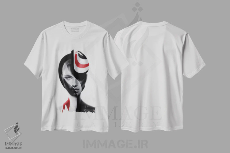 تیشرت سفید طرح دار کروی، هنر دیجیتال اثر جولیو روسی | فروشگاه ایماژ