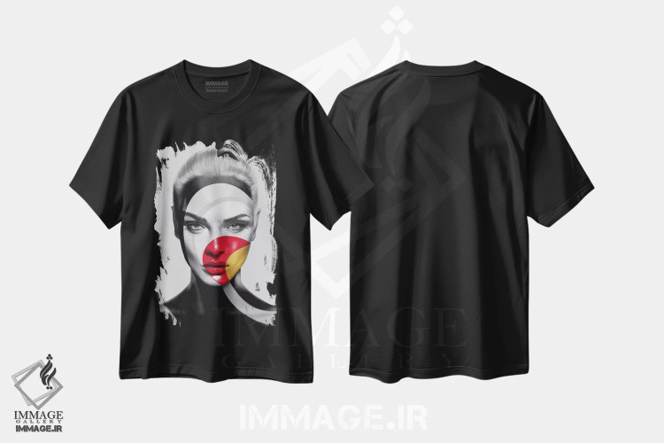 تیشرت مشکی طرح دار زیر فشار، هنر دیجیتال اثر جولیو روسی | فروشگاه ایماژ