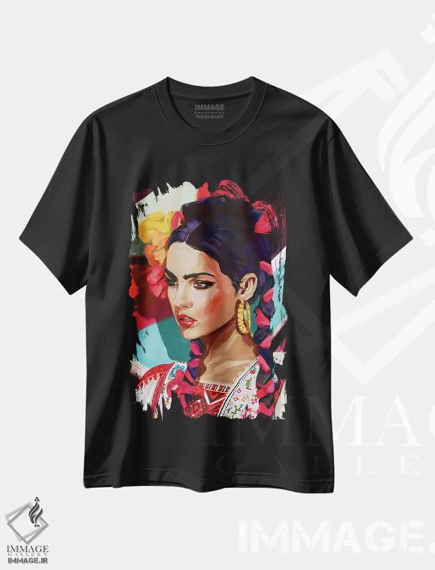 تیشرت مشکی طرح دار مکزیک، تزئینی اثر جولیو روسی | فروشگاه ایماژ
