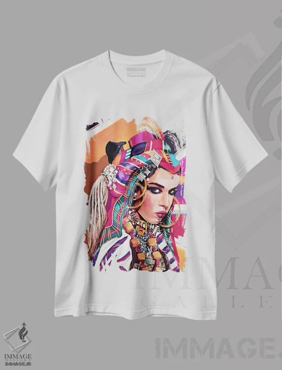 تیشرت سفید طرح دار مراکش، هنر دیجیتال اثر جولیو روسی | فروشگاه ایماژ