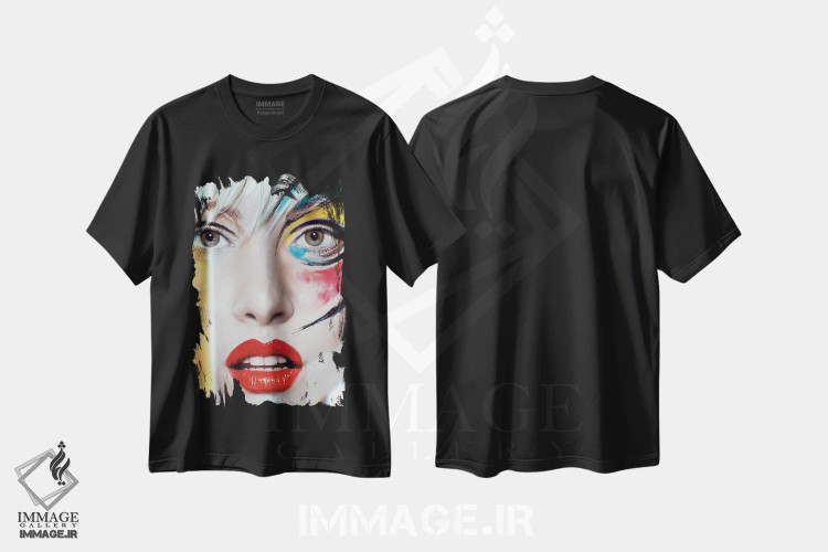 تیشرت مشکی طرح دار عکس فوری، تزئینی اثر جولیو روسی | immage.ir