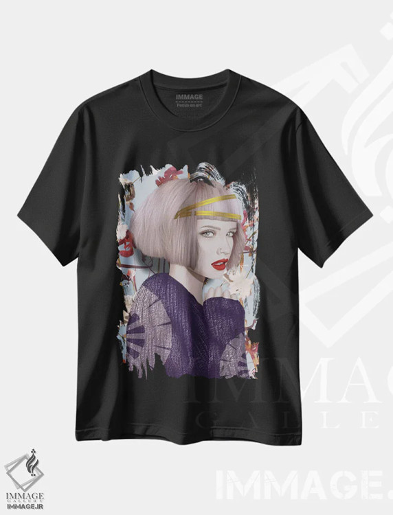 تیشرت مشکی طرح دار انکار، هنر فاخر معاصر اثر جولیو روسی | immage.ir