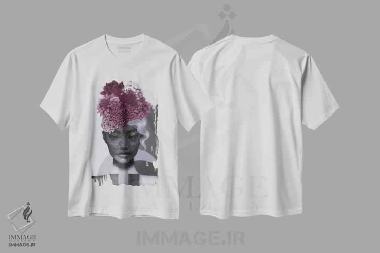 تیشرت سفید طرح دار مجنون ماه، هنر فاخر معاصر اثر جولیو روسی | immage.ir