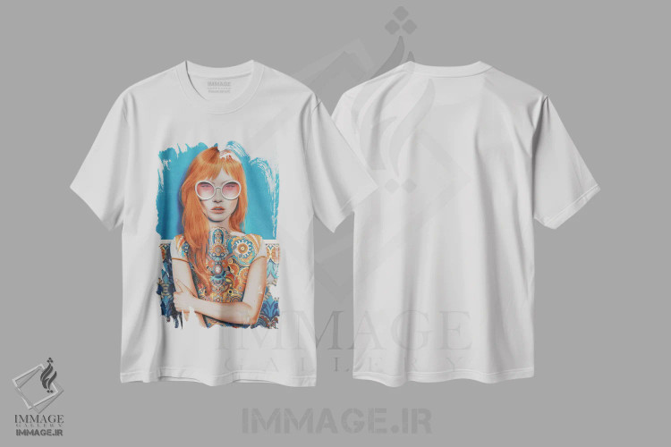 تیشرت سفید طرح دار تابستان هندی، هنر فاخر معاصر اثر جولیو روسی | فروشگاه ایماژ