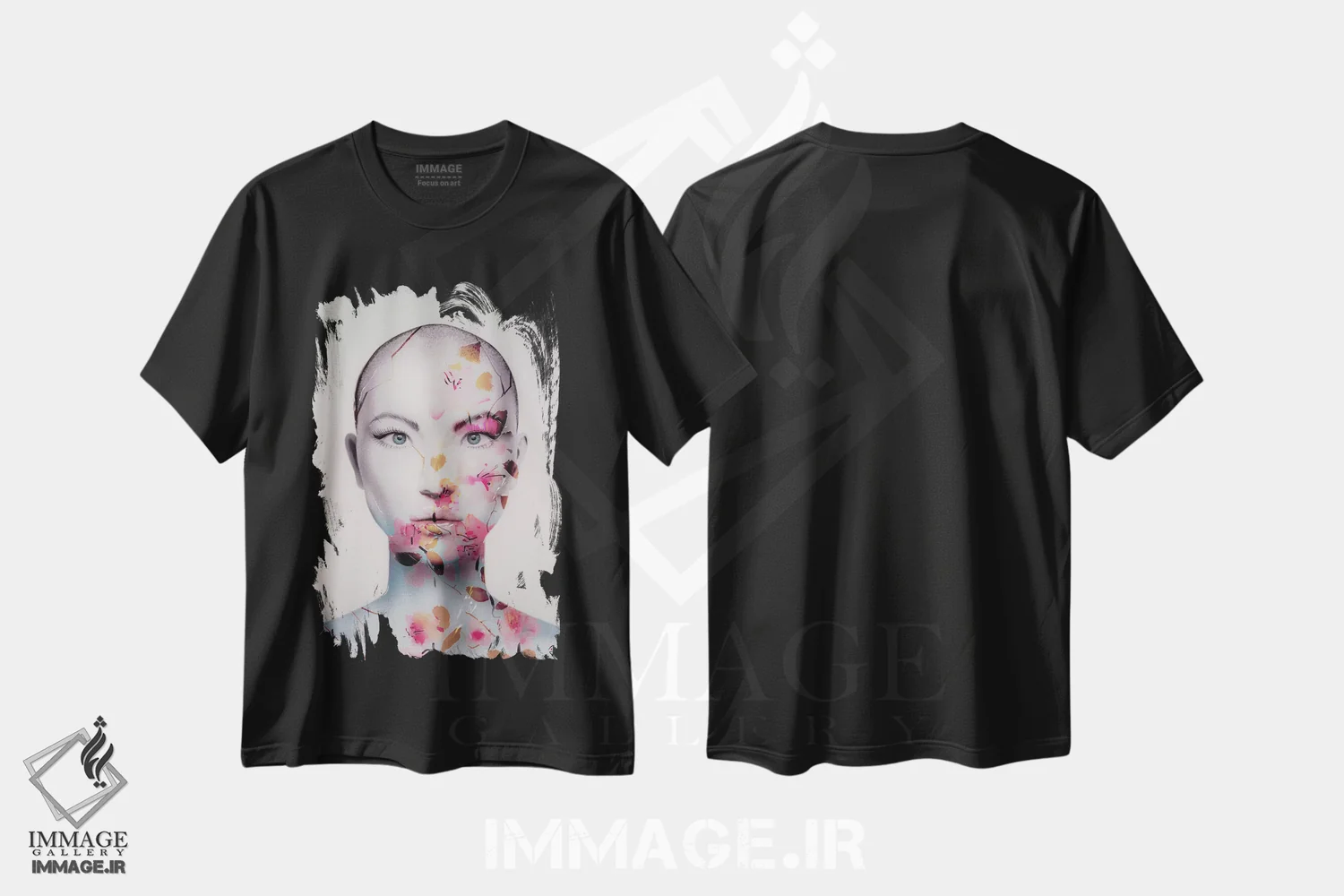 تیشرت مشکی طرح دار انسانیت من کجاست، هنر فاخر معاصر اثر جولیو روسی | immage.ir