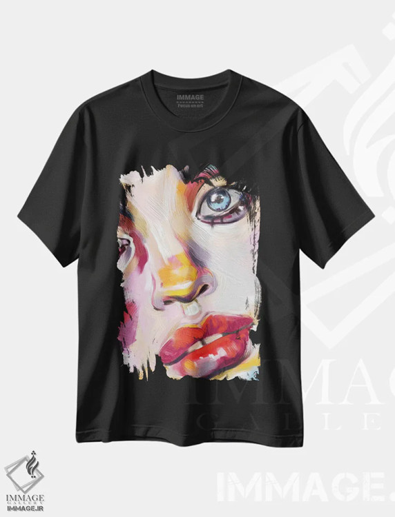 تیشرت مشکی طرح دار درخشان سه، هنر دیجیتال اثر جولیو روسی | فروشگاه ایماژ