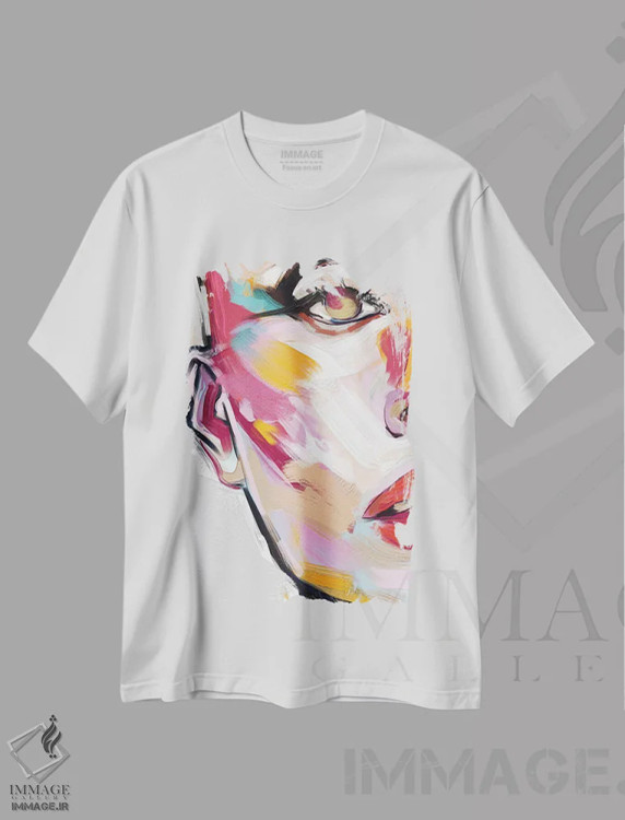 تیشرت سفید طرح دار درخشان پنج، هنر دیجیتال اثر جولیو روسی | immage.ir