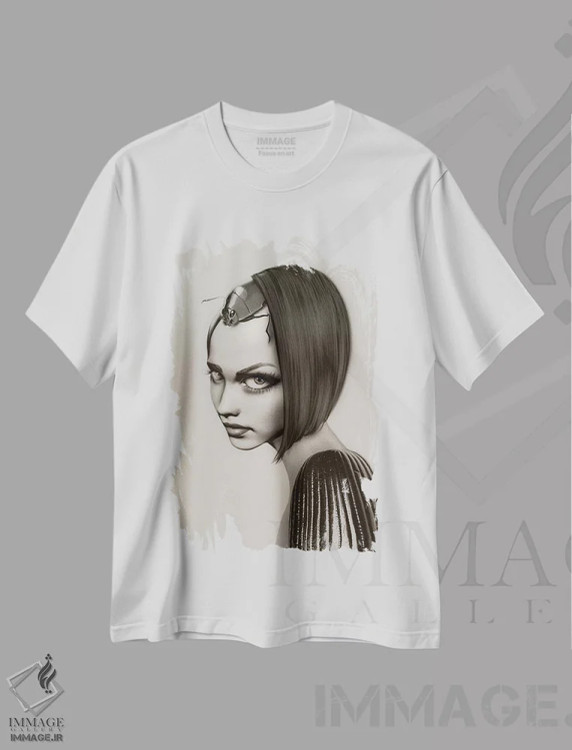 تیشرت سفید طرح دار حشره شکل یک، هنر دیجیتال اثر جولیو روسی | فروشگاه ایماژ