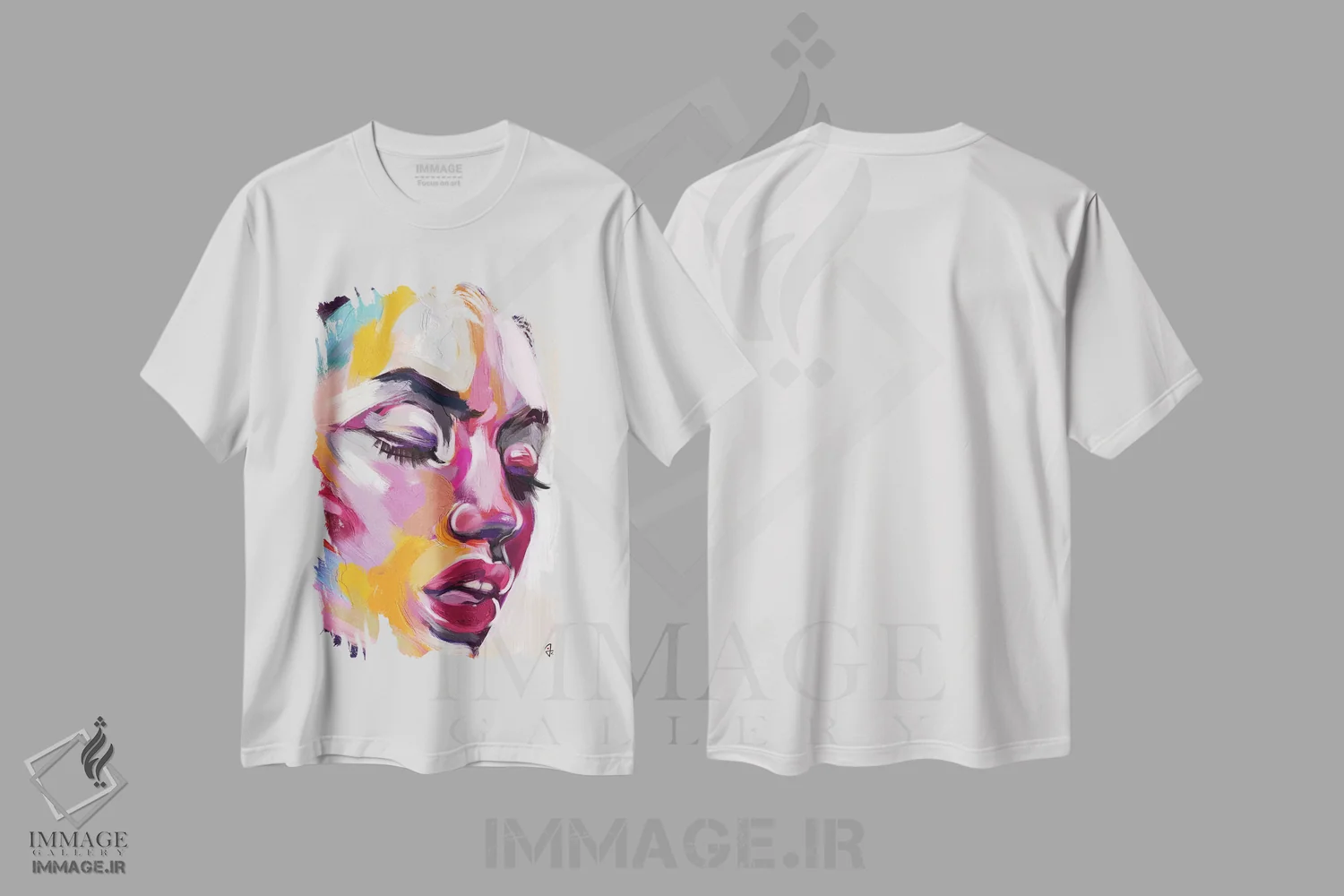 تیشرت سفید طرح دار درخشان شش، هنر دیجیتال اثر جولیو روسی | فروشگاه ایماژ