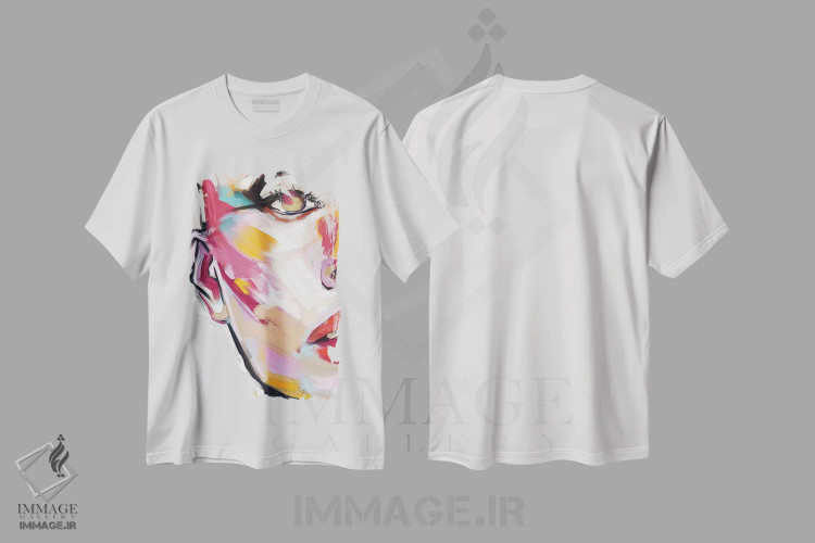 تیشرت سفید طرح دار درخشان پنج، هنر دیجیتال اثر جولیو روسی | immage.ir
