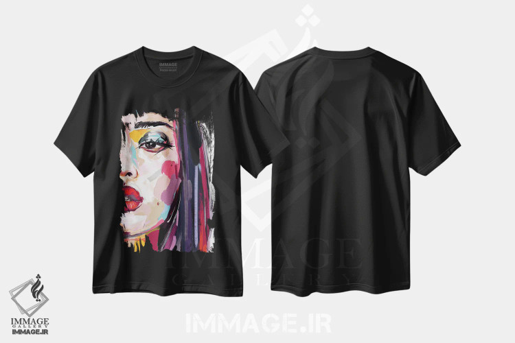 تیشرت مشکی طرح دار درخشان هفت، هنر دیجیتال اثر جولیو روسی | فروشگاه ایماژ