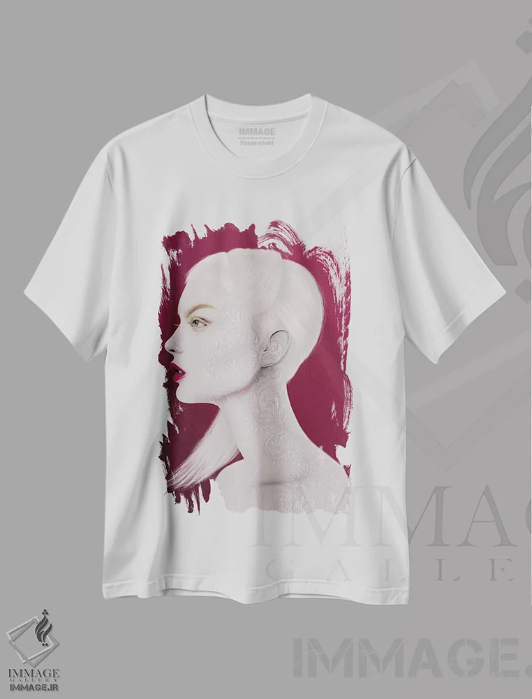 تیشرت سفید طرح دار مروارید، هنر دیجیتال اثر جولیو روسی | immage.ir