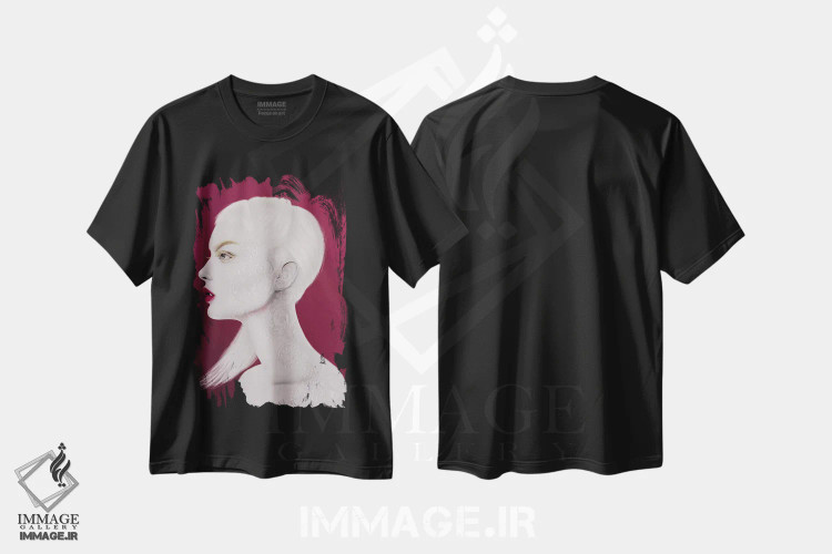 تیشرت مشکی طرح دار مروارید، هنر دیجیتال اثر جولیو روسی | فروشگاه ایماژ