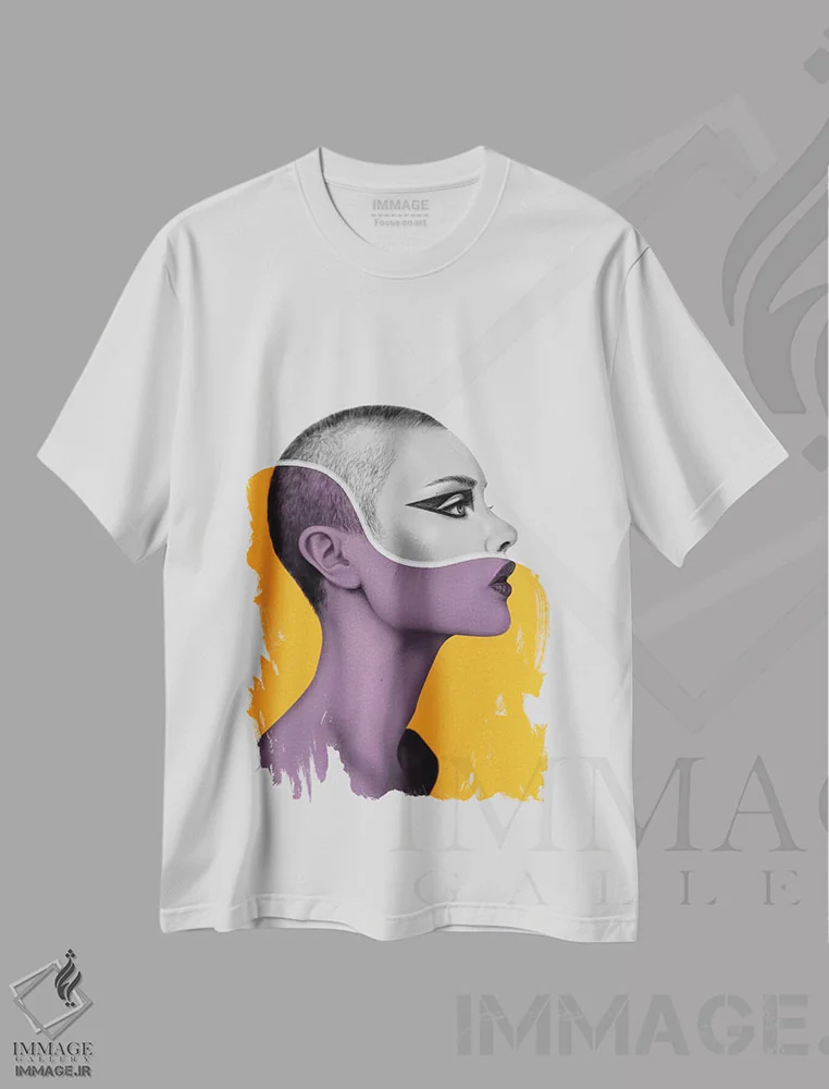 تیشرت سفید طرح دار رنگ یک، هنر دیجیتال اثر جولیو روسی | فروشگاه ایماژ