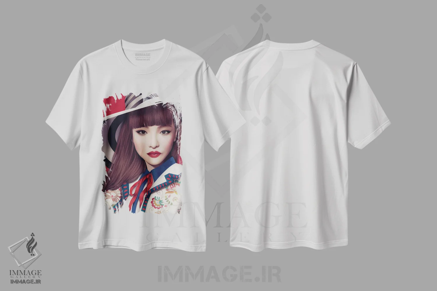 تیشرت سفید طرح دار سرخی گیلاس، دکور آسیایی اثر جولیو روسی | فروشگاه ایماژ