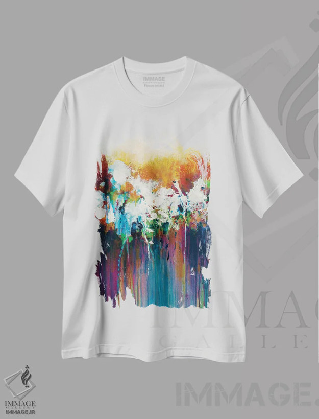 تیشرت سفید طرح دار آیین بهار اثر جود رمِدیوس | فروشگاه ایماژ