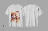 تیشرت سفید طرح دار شکوفه گیلاس شماره ۱، آبستره اثر جود رمِدیوس | فروشگاه ایماژ