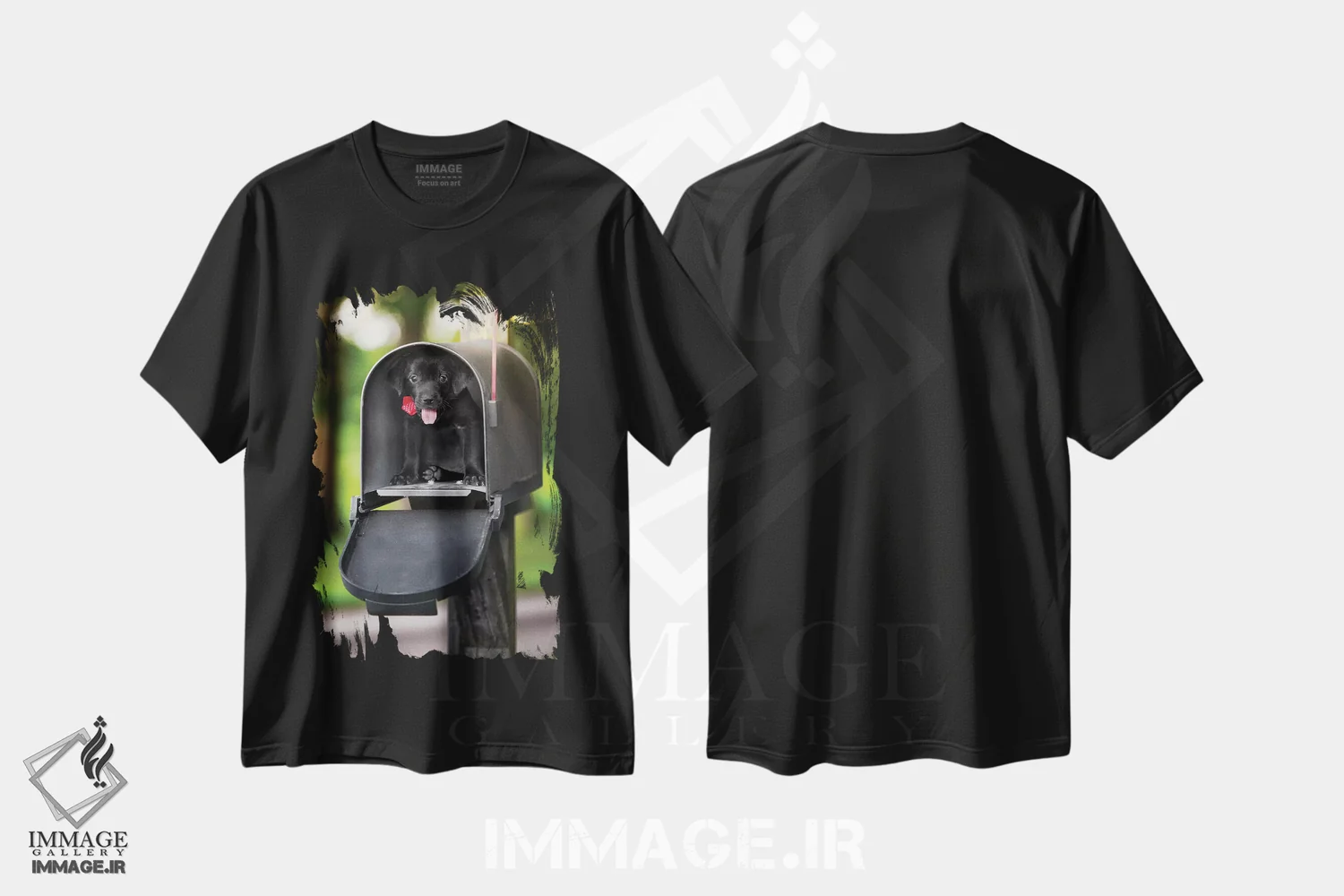 تیشرت مشکی طرح دار تحویل ویژه توله سگ، مدیوم اثر عکاسی جاناتان راس | immage.ir