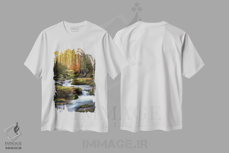تیشرت سفید طرح دار درخشش صبحگاهی کنار آسیاب، مدیوم اثر عکاسی جاناتان راس | فروشگاه ایماژ