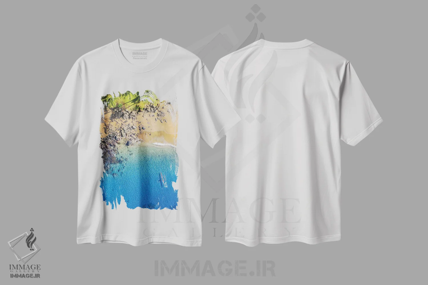 تیشرت سفید طرح دار کایاک سواری در هاوایی، مدیوم اثر عکاسی جاناتان راس | immage.ir