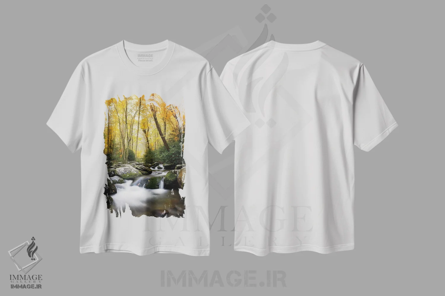 تیشرت سفید طرح دار نهر درخشان هنگام غروب، مدیوم اثر عکاسی جاناتان راس | immage.ir
