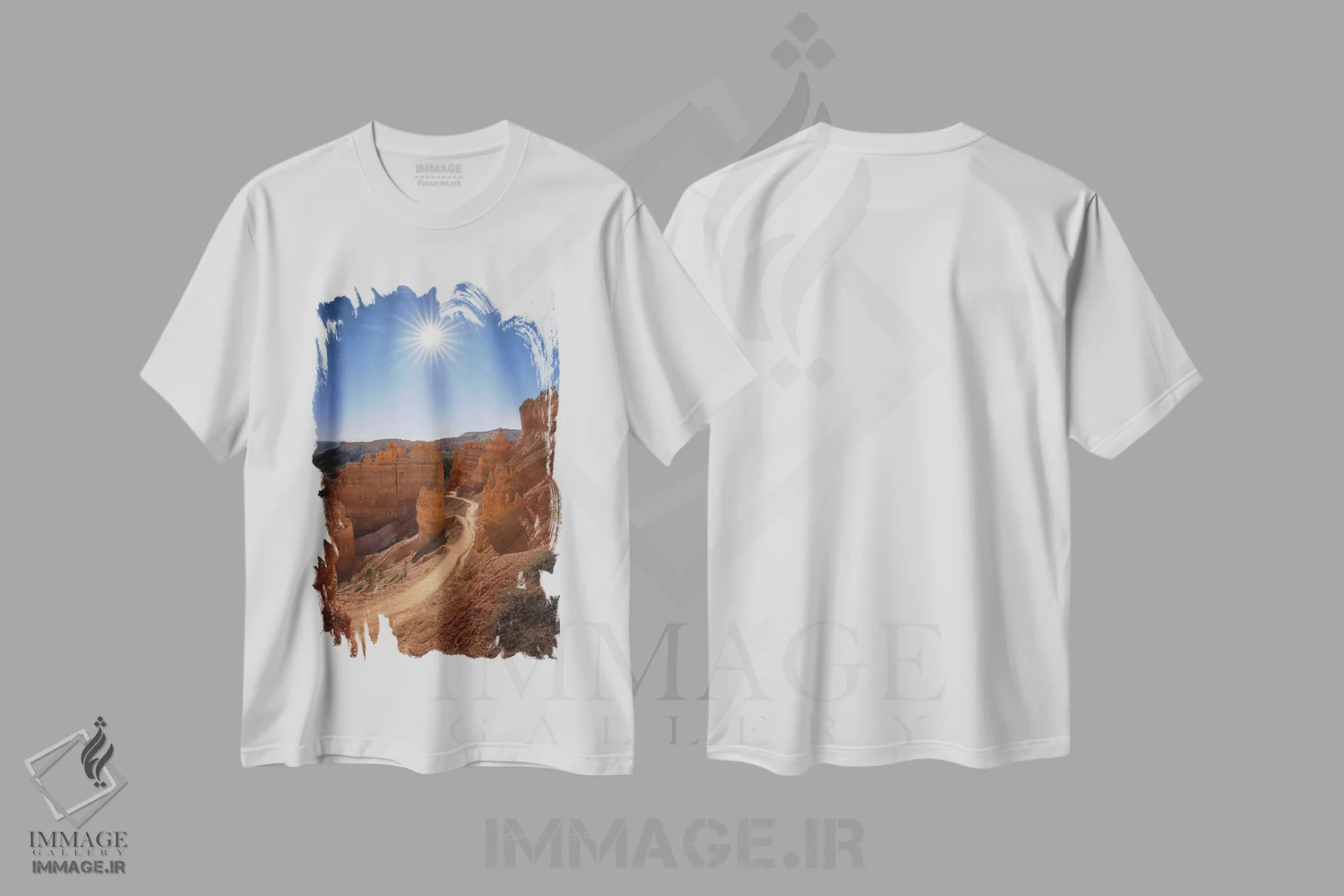 تیشرت سفید طرح دار پارک ملی برایس کنیون، مدیوم اثر عکاسی جاناتان راس | immage.ir