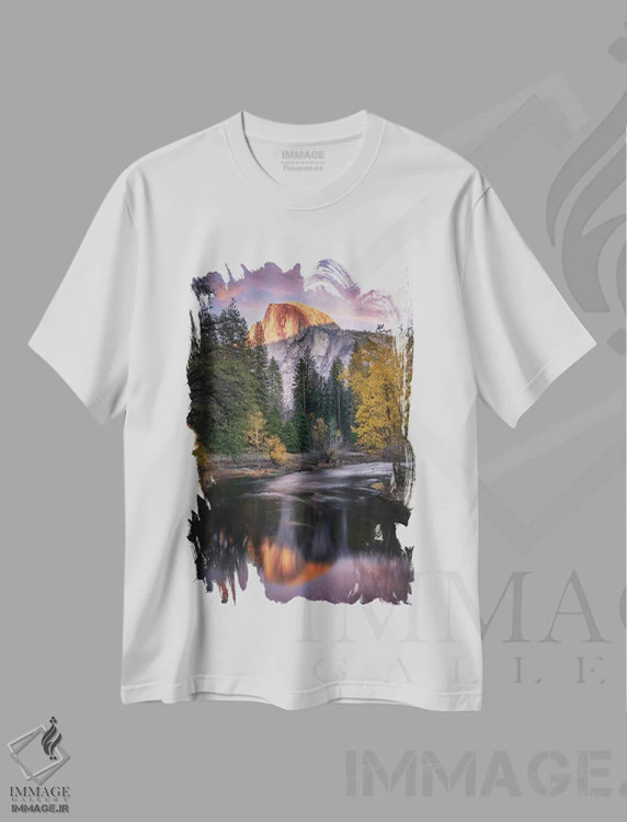 تیشرت سفید طرح دار نیم گنبد در نور صورتی، مدیوم اثر عکاسی جاناتان راس | immage.ir