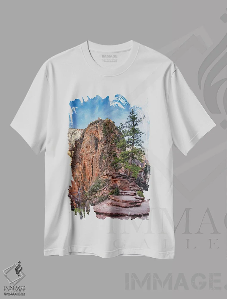 تیشرت سفید طرح دار انجلس لندینگ، مدیوم اثر عکاسی جاناتان راس | فروشگاه ایماژ