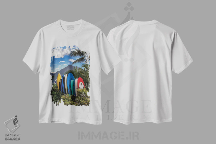 تیشرت سفید طرح دار هنگ تن، مدیوم اثر عکاسی جاناتان راس | immage.ir