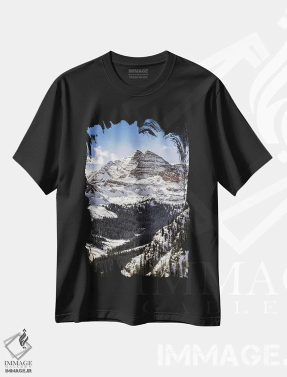تیشرت مشکی طرح دار آسمان آبی بر فراز مارون بلز، مدیوم اثر عکاسی جاناتان راس | فروشگاه ایماژ