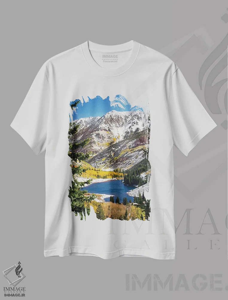 تیشرت سفید طرح دار مارون بلز برفی، مدیوم اثر عکاسی جاناتان راس | فروشگاه ایماژ