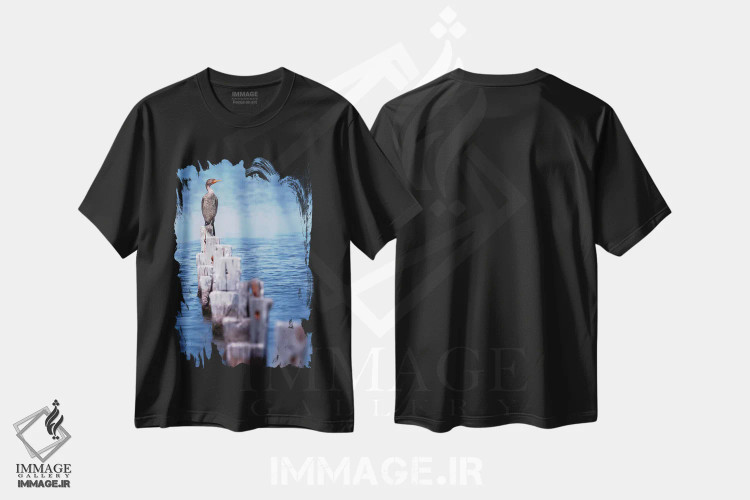 تیشرت مشکی طرح دار طلوع خورشید بر فراز سینا، مدیوم اثر عکاسی جاناتان راس | immage.ir