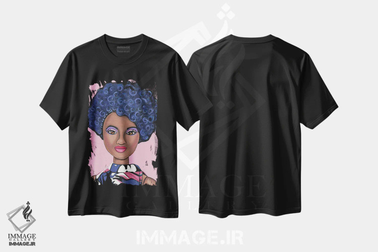 تیشرت مشکی طرح دار زیبایی آفریقایی، هنر آمریکایی آفریقایی تبار اثر هنر رترو جولی | immage.ir