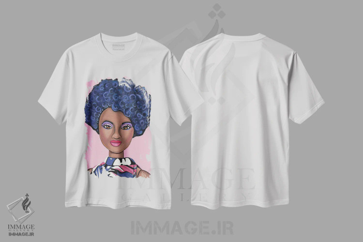 تیشرت سفید طرح دار زیبایی آفریقایی، هنر آمریکایی آفریقایی تبار اثر هنر رترو جولی | فروشگاه ایماژ