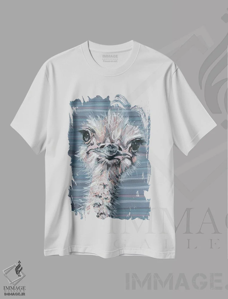 تیشرت سفید طرح دار طرح های جانوری V، مدیوم اثر جنیفر راتلج | فروشگاه ایماژ