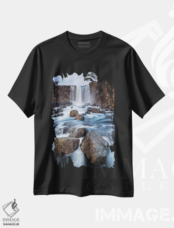 تیشرت مشکی طرح دار آثار جین ریکس - immage.ir