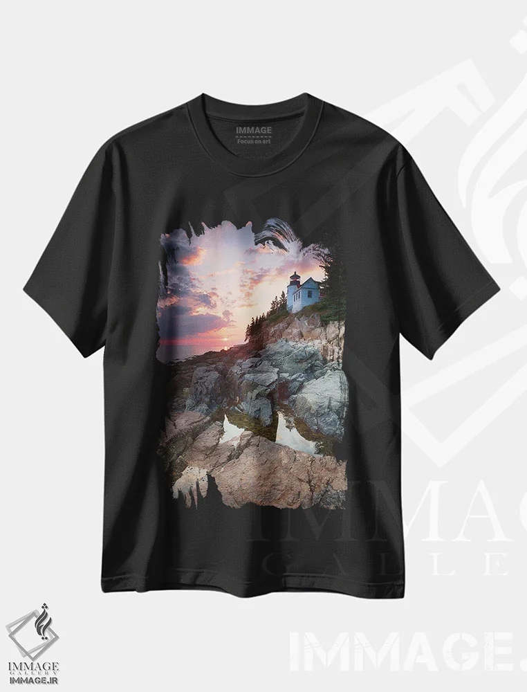 تیشرت مشکی طرح دار آثار جین ریکس - فروشگاه ایماژ