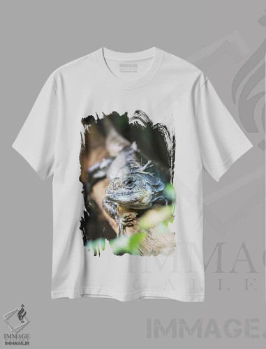 تیشرت سفید طرح دار ایگوانای دمدار اتولا، مدیوم اثر جین ریکس | فروشگاه ایماژ