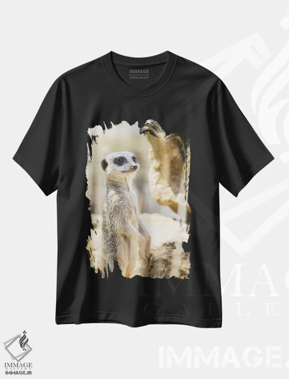 تیشرت مشکی طرح دار نگهبان میرکت در آفتاب، مدیوم اثر جین ریکس | فروشگاه ایماژ