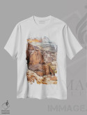 تیشرت سفید طرح دار Jordan,غروب آفتاب در شهر گمشده پترا، اردن، مدیوم اثر جین ریکس | فروشگاه ایماژ